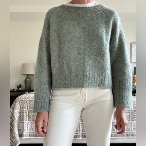 Hand knit alpaca and silk sweater